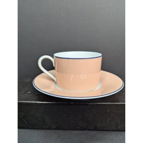 Nikko Fine China Patra Peach Porcelain Flat Coffee Cup with Saucer 8 Oz - Picture 1 of 7